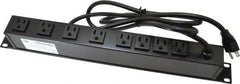 Wiremold - 8 Outlets, 120 Volts, 15 Amps, 6' Cord, Power Outlet Strip - Rack Mount, 5-15 NEMA Configuration, 19" Strip, CSA Certified, UL Recognized - Benchmark Tooling