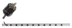 Wiremold - 10 Outlets, 120 Volts, 20 Amps, 6' Cord, Power Outlet Strip - Rack Mount, L5-20P NEMA Configuration, 48" Strip, cULus, UL Listed File 1449 - Benchmark Tooling