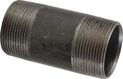 B&K Mueller - Schedule 40, 1-1/2" Diam x 3-1/2" Long Steel Black Pipe Nipple - Threaded - Benchmark Tooling