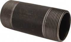 B&K Mueller - Schedule 40, 2-1/2" Diam x 6" Long Steel Black Pipe Nipple - Threaded - Benchmark Tooling