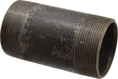 B&K Mueller - Schedule 40, 3" Diam x 6" Long Steel Black Pipe Nipple - Threaded - Benchmark Tooling