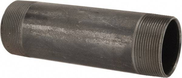 B&K Mueller - Schedule 40, 2" Diam x 7" Long Steel Black Pipe Nipple - Threaded - Benchmark Tooling