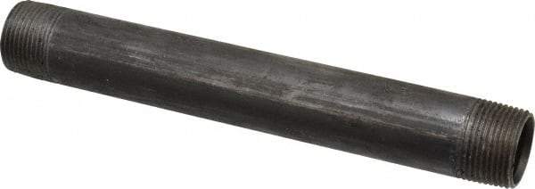 B&K Mueller - Schedule 40, 1" Diam x 9" Long Steel Black Pipe Nipple - Threaded - Benchmark Tooling