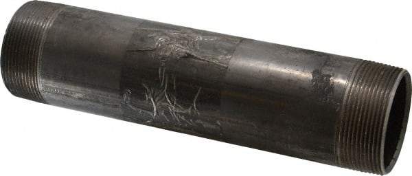 B&K Mueller - Schedule 40, 2" Diam x 9" Long Steel Black Pipe Nipple - Threaded - Benchmark Tooling