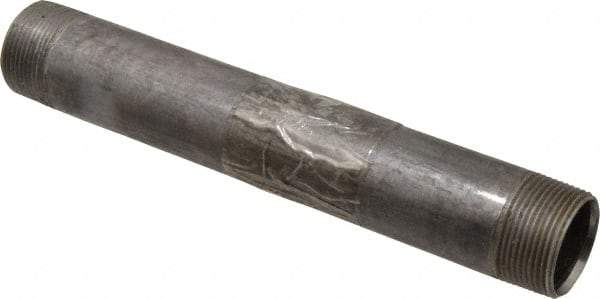 B&K Mueller - Schedule 40, 1-1/4" Diam x 10" Long Steel Black Pipe Nipple - Threaded - Benchmark Tooling