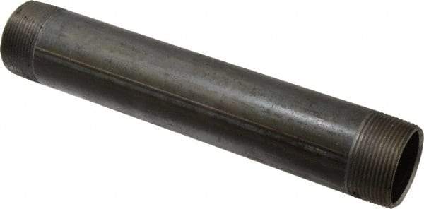 B&K Mueller - Schedule 40, 1-1/2" Diam x 10" Long Steel Black Pipe Nipple - Threaded - Benchmark Tooling