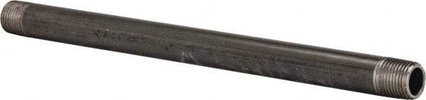 B&K Mueller - Schedule 40, 1/2" Diam x 11" Long Steel Black Pipe Nipple - Threaded - Benchmark Tooling