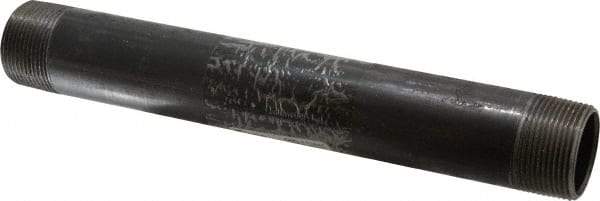 B&K Mueller - Schedule 40, 1-1/4" Diam x 11" Long Steel Black Pipe Nipple - Threaded - Benchmark Tooling