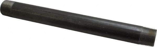 B&K Mueller - Schedule 40, 1" Diam x 12" Long Steel Black Pipe Nipple - Threaded - Benchmark Tooling