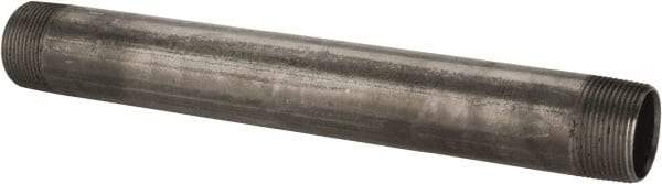 B&K Mueller - Schedule 40, 1-1/4" Diam x 12" Long Steel Black Pipe Nipple - Threaded - Benchmark Tooling