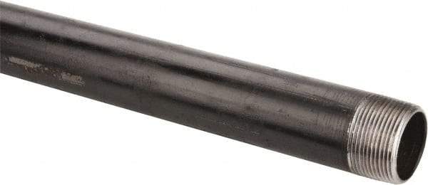 B&K Mueller - Schedule 40, 1-1/4" Diam x 24" Long Steel Black Pipe Nipple - Threaded - Benchmark Tooling