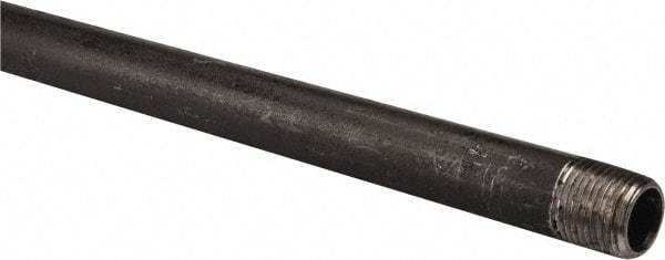 B&K Mueller - Schedule 40, 1/2" Diam x 30" Long Steel Black Pipe Nipple - Threaded - Benchmark Tooling