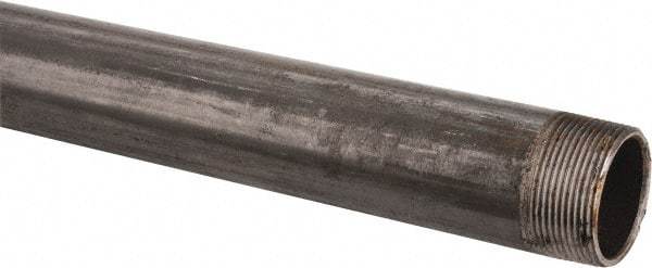 B&K Mueller - Schedule 40, 1-1/2" Diam x 60" Long Steel Black Pipe Nipple - Threaded - Benchmark Tooling