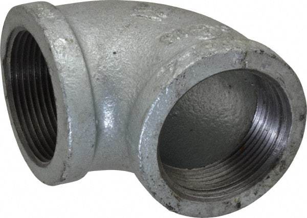 Value Collection - Class 150, 1-1/2" Galvanized Pipe 90° Elbow - Threaded, Malleable Iron - Benchmark Tooling