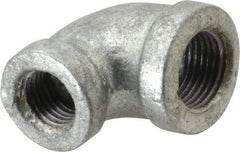 B&K Mueller - Class 150, 3/8 x 1/4" Galvanized Pipe 90° Reducing Elbow - Threaded, Malleable Iron - Benchmark Tooling