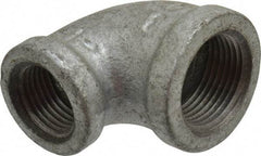 B&K Mueller - Class 150, 3/4 x 1/2" Galvanized Pipe 90° Reducing Elbow - Threaded, Malleable Iron - Benchmark Tooling