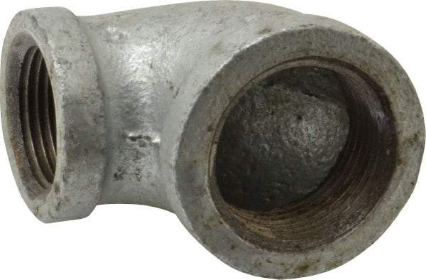 B&K Mueller - Class 150, 1 x 3/4" Galvanized Pipe 90° Reducing Elbow - Threaded, Malleable Iron - Benchmark Tooling