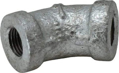 B&K Mueller - Class 150, 1/8" Galvanized Pipe 45° Elbow - Threaded, Malleable Iron - Benchmark Tooling