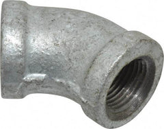 B&K Mueller - Class 150, 3/8" Galvanized Pipe 45° Elbow - Threaded, Malleable Iron - Benchmark Tooling