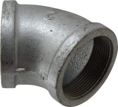B&K Mueller - Class 150, 2" Galvanized Pipe 45° Elbow - Threaded, Malleable Iron - Benchmark Tooling
