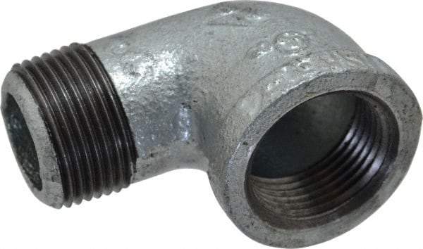 B&K Mueller - Class 150, 1" Galvanized Pipe 90° Street Elbow - Threaded, Malleable Iron - Benchmark Tooling