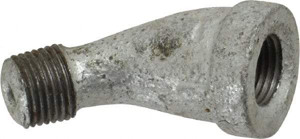 B&K Mueller - Class 150, 1/8" Galvanized Pipe 45° Street Elbow - Threaded, Malleable Iron - Benchmark Tooling