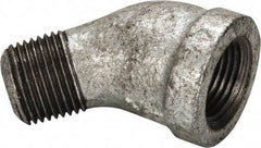 B&K Mueller - Class 150, 3/8" Galvanized Pipe 45° Street Elbow - Threaded, Malleable Iron - Benchmark Tooling
