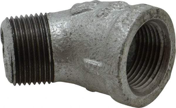 B&K Mueller - Class 150, 3/4" Galvanized Pipe 45° Street Elbow - Threaded, Malleable Iron - Benchmark Tooling