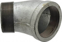 B&K Mueller - Class 150, 2" Galvanized Pipe 45° Street Elbow - Threaded, Malleable Iron - Benchmark Tooling