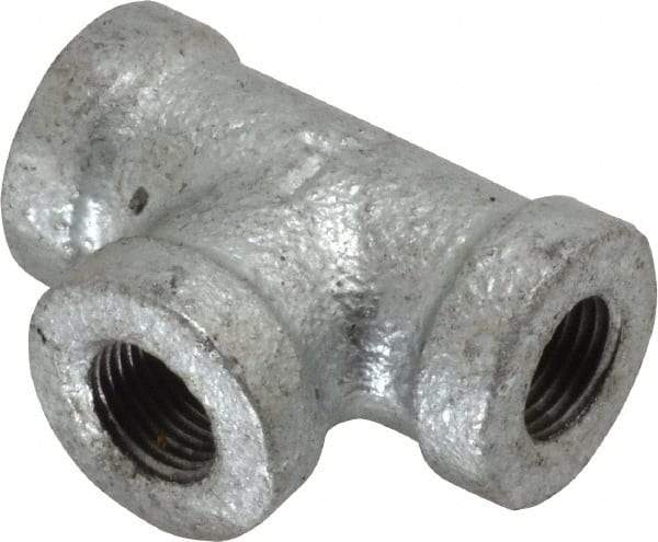 B&K Mueller - Class 150, 1/8" Galvanized Pipe Tee - Threaded, Malleable Iron - Benchmark Tooling