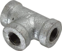 B&K Mueller - Class 150, 1/8" Galvanized Pipe Tee - Threaded, Malleable Iron - Benchmark Tooling