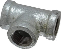 B&K Mueller - Class 150, 3/8" Galvanized Pipe Tee - Threaded, Malleable Iron - Benchmark Tooling