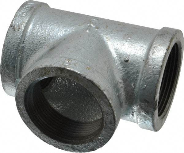 Value Collection - Class 150, 1-1/2" Galvanized Pipe Tee - Threaded, Malleable Iron - Benchmark Tooling