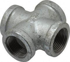 B&K Mueller - Class 150, 3/4" Galvanized Pipe Cross - Threaded, Malleable Iron - Benchmark Tooling