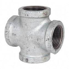 B&K Mueller - Class 150, 1" Galvanized Pipe Cross - Threaded, Malleable Iron - Benchmark Tooling