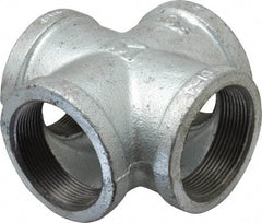 B&K Mueller - Class 150, 2" Galvanized Pipe Cross - Threaded, Malleable Iron - Benchmark Tooling
