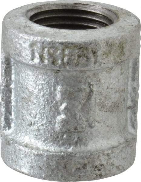B&K Mueller - Class 150, 1/2" Galvanized Pipe Coupling (Right Hand) - Threaded, Malleable Iron - Benchmark Tooling