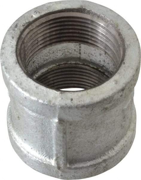 B&K Mueller - Class 150, 1-1/4" Galvanized Pipe Coupling (Right Hand) - Threaded, Malleable Iron - Benchmark Tooling