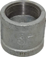 B&K Mueller - Class 150, 1-1/2" Galvanized Pipe Coupling (Right Hand) - Threaded, Malleable Iron - Benchmark Tooling