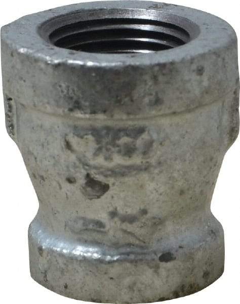 B&K Mueller - Class 150, 3/8 x 1/4" Galvanized Pipe Reducing Coupling - Threaded, Malleable Iron - Benchmark Tooling
