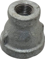 B&K Mueller - Class 150, 1/2 x 1/4" Galvanized Pipe Reducing Coupling - Threaded, Malleable Iron - Benchmark Tooling