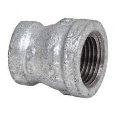 B&K Mueller - Class 150, 1/2 x 3/8" Galvanized Pipe Reducing Coupling - Threaded, Malleable Iron - Benchmark Tooling