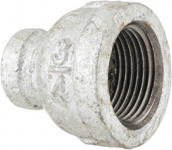 B&K Mueller - Class 150, 3/4 x 1/4" Galvanized Pipe Reducing Coupling - Threaded, Malleable Iron - Benchmark Tooling