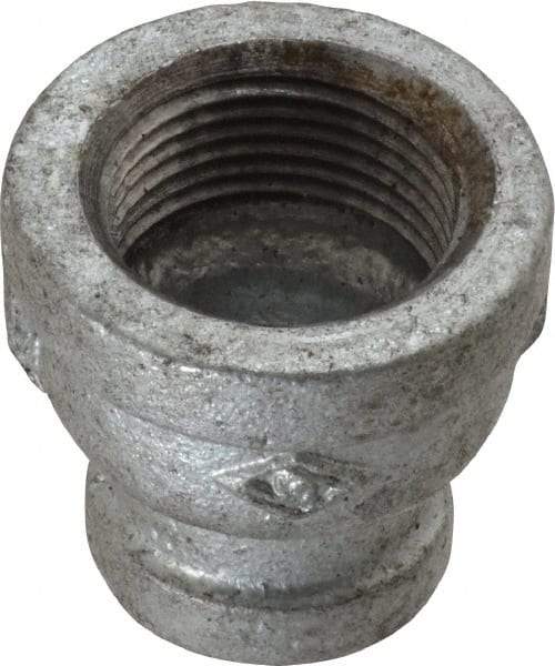 B&K Mueller - Class 150, 3/4 x 3/8" Galvanized Pipe Reducing Coupling - Threaded, Malleable Iron - Benchmark Tooling