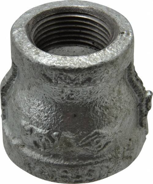 B&K Mueller - Class 150, 1 x 3/4" Galvanized Pipe Reducing Coupling - Threaded, Malleable Iron - Benchmark Tooling