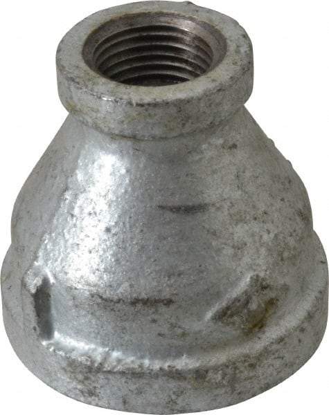 B&K Mueller - Class 150, 1-1/4 x 1/2" Galvanized Pipe Reducing Coupling - Threaded, Malleable Iron - Benchmark Tooling