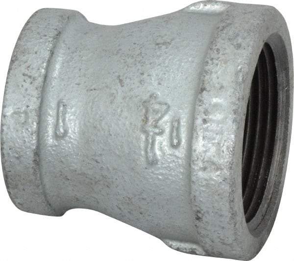 B&K Mueller - Class 150, 1-1/4 x 1" Galvanized Pipe Reducing Coupling - Threaded, Malleable Iron - Benchmark Tooling