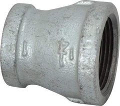 B&K Mueller - Class 150, 1-1/4 x 1" Galvanized Pipe Reducing Coupling - Threaded, Malleable Iron - Benchmark Tooling