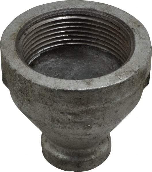 B&K Mueller - Class 150, 1-1/2 x 1/2" Galvanized Pipe Reducing Coupling - Threaded, Malleable Iron - Benchmark Tooling