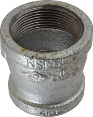B&K Mueller - Class 150, 1-1/2 x 1-1/4" Galvanized Pipe Reducing Coupling - Threaded, Malleable Iron - Benchmark Tooling